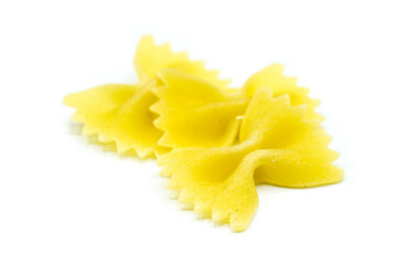 Farfalle noodle isolated on white background