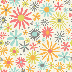 Seamless summer background with flowers for your design.