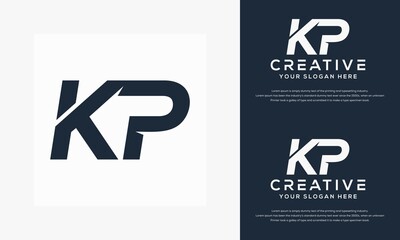 letter k p monogram logo design template  - obrazy, fototapety, plakaty