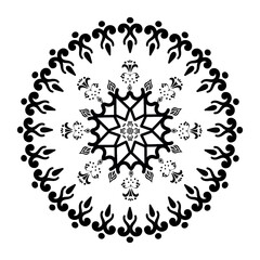 Vector pattern in Eastern style. Ornate element for design and place for text. Ornamental lace pattern for wedding invitations and greeting cards. Traditional pastel decor on light background.
