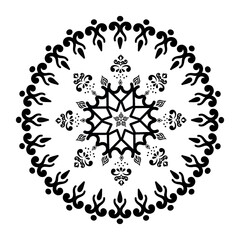 Vector pattern in Eastern style. Ornate element for design and place for text. Ornamental lace pattern for wedding invitations and greeting cards. Traditional pastel decor on light background.
