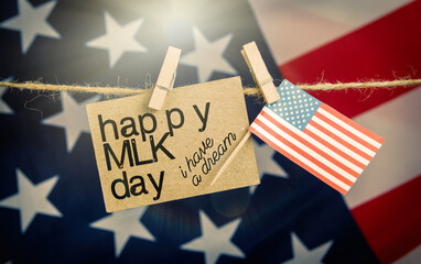 info card for national federal holiday in USA MLK background	
