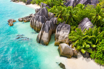 Fototapeta premium Anse Source D'Argent - the most beautiful beach of Seychelles. La Digue Island, Seychelles