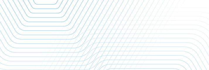 Blue hexagonal lines abstract futuristic tech background. Vector banner design