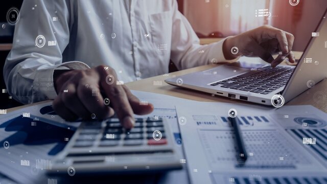 Conceptual business dashboard for financial data analysis . 3D render computer graphic .