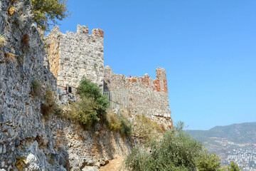 Fototapeta premium Alanian fortress. Fortress wall. Chilarda-Burnu Peninsula. Turkey