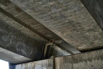 concrete structure for road bridge seen from below