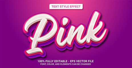 Text Style with Pink Color Theme. Editable Text Style Effect.