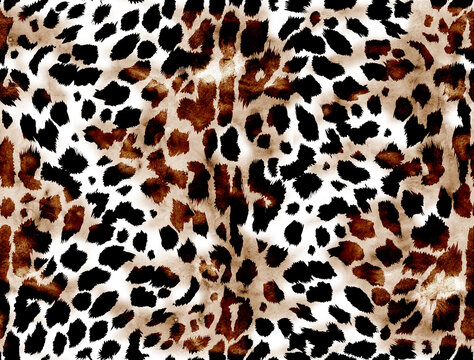 Seamless leopard pattern, animal texture.