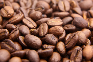 Obraz na płótnie Canvas roasted coffee beans background