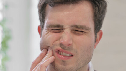 Close up of Man having Cavity, Toothache