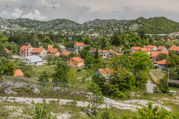 Fototapeta na wymiar Aerial view of Cetinje, Montenegro