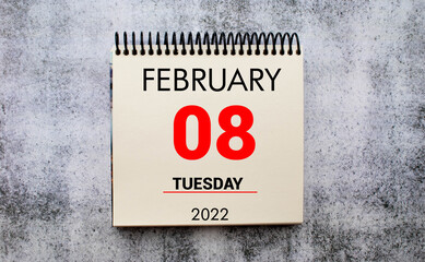 Save the Date written on a calendar - February 08