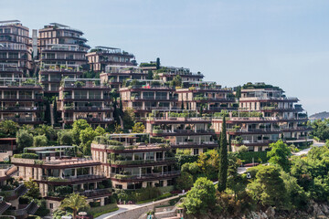 Buiildings in Zavala town, Montenegro.