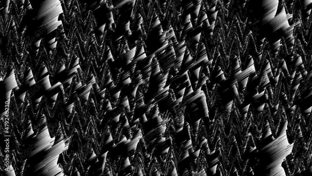 Poster distorted lines 3d render of geometric stripes with layering effect. monochrome digital futurism wit