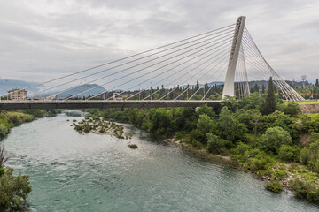 Millenium bridge in Podgorica, capital of Montenegro