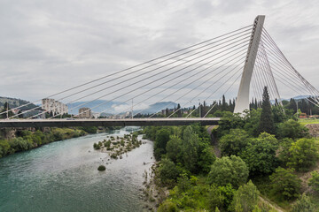 Millenium bridge in Podgorica, capital of Montenegro