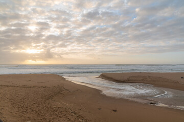 Fototapeta na wymiar Landscape over Ribeira das Ilhas beach in Ericeira, Portugal.