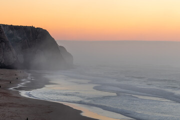 Fototapeta na wymiar Landscape over Praia Grande in Sintra, Portugal