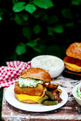 Fillet-o-fish  and chips with tartare sauce.