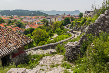 Fototapeta na wymiar Aerial view of Niksic from Bedem fortress, Montenegro