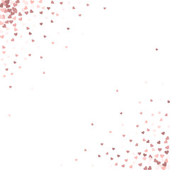 Pink heart love confettis. Valentine's day corner
