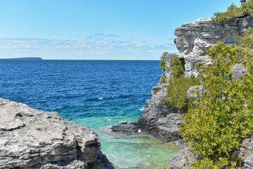 Beautiful landscape of Georgian bay in Bruce Peninsula national park neat Tobermory village in Ontario province, Canada