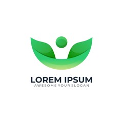 Leaf people logo gradient color