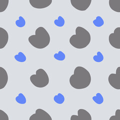 HandDraw Vector Seamless Patterns with Hearts. Back and Violet Hearts. Valentine's Day, Love, Hearts.