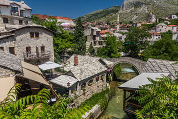 Fototapeta na wymiar Kriva cuprija bridge in Mostar. Bosnia and Herzegovina