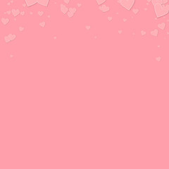 Pink heart love confettis. Valentine's day gradien