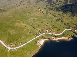 Aerial view of  Belmeken Dam, Rila mountain, Bulgaria