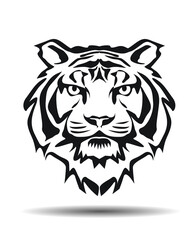 Wild Tiger Head Icon. Vector Illustration and logo.