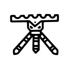 fishing rod pod line vector doodle simple icon