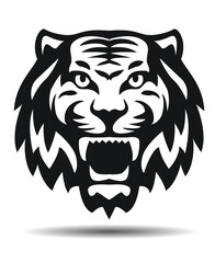 Wild Tiger Head Icon. Vector Illustration and logo.
