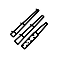 fishing poles line vector doodle simple icon
