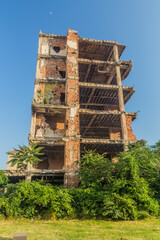 War damaged building in Mostar, Bosnia and Herzegovina