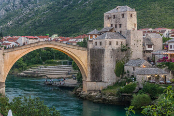 Fototapeta na wymiar Stari most (Old Bridge) in Mostar. Bosnia and Herzegovina