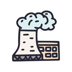power plant color vector doodle simple icon