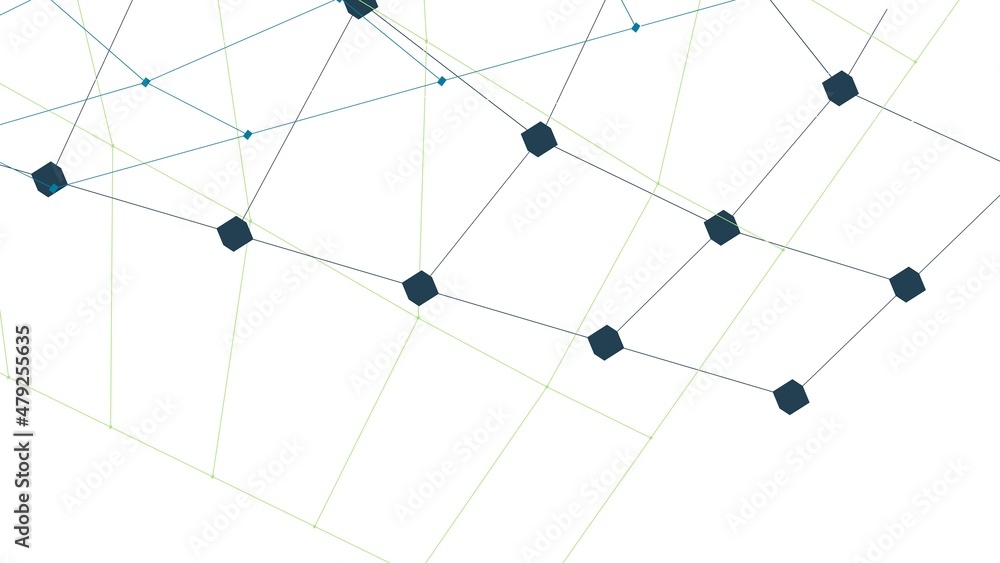Poster abstract white background of lines and dots. screensaver.