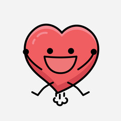 Heart Character Mascot Vector Illustration