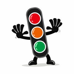 Cartoon Character Traffic Light Signal for safety riding icon