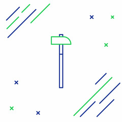 Line Hammer icon isolated on white background. Tool for repair. Colorful outline concept. Vector