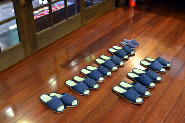 Slippers to wear in a onsen ryokan as Japanese custom

