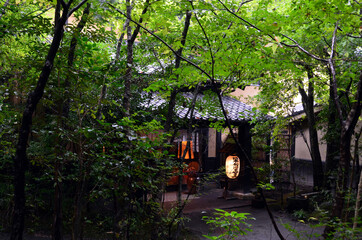 Japanese old traditional style of Onsen Ryokan Hotel
