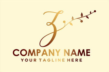 letter Z with leaves