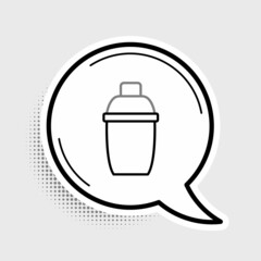 Line Cocktail shaker icon isolated on grey background. Colorful outline concept. Vector
