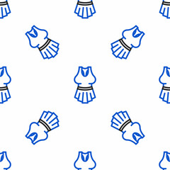 Line Undershirt icon isolated seamless pattern on white background. Colorful outline concept. Vector