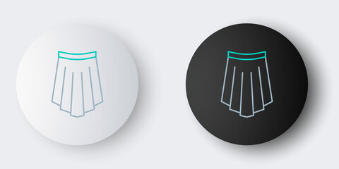 Line Skirt icon isolated on grey background. Colorful outline concept. Vector