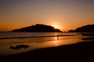 Sunset on the beach in Goa